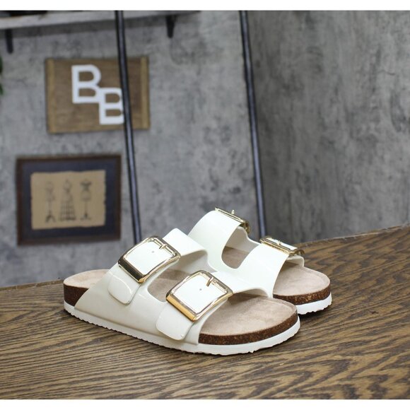 NEW Madden Girl Womens Bodiee Slide Sandal BODI01J1 White Patent 6M - Picture 6 of 12